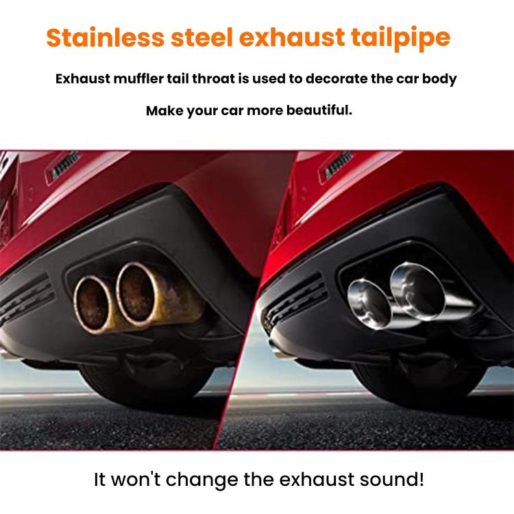 76MM Automotive Stainless Steel Double-layer Muffler Exhaust Pipe(Silver) - Exhaust Pipes by buy2fix | Online Shopping UK | buy2fix
