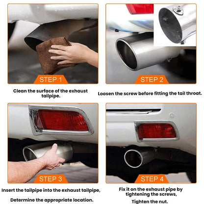 76MM Automotive Stainless Steel Double-layer Muffler Exhaust Pipe(Silver) - Exhaust Pipes by buy2fix | Online Shopping UK | buy2fix