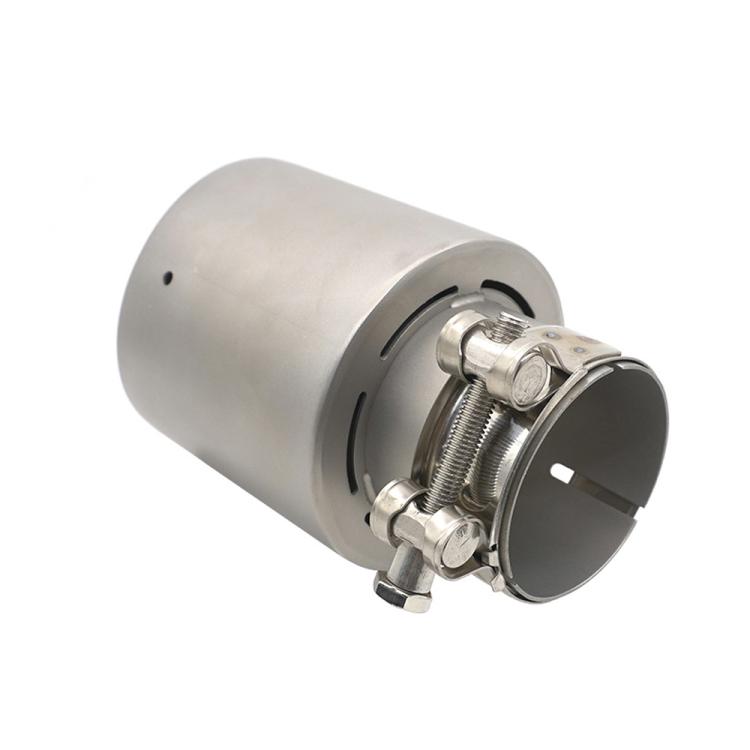 Car Inclined Stainless Steel Muffler Exhaust Pipe, Size: 76x101mm Silver - Exhaust Pipes by buy2fix | Online Shopping UK | buy2fix