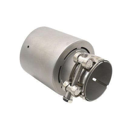 Car Inclined Stainless Steel Muffler Exhaust Pipe, Size: 76x101mm Silver - Exhaust Pipes by buy2fix | Online Shopping UK | buy2fix