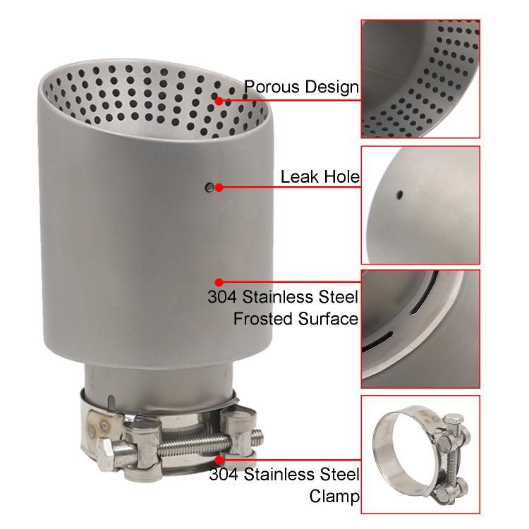 Car Inclined Stainless Steel Muffler Exhaust Pipe, Size: 76x114mm Silver - Exhaust Pipes by buy2fix | Online Shopping UK | buy2fix