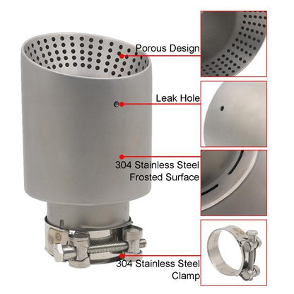 Car Inclined Stainless Steel Muffler Exhaust Pipe, Size: 76x114mm Silver - Exhaust Pipes by buy2fix | Online Shopping UK | buy2fix