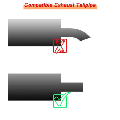 Car Inclined Stainless Steel Muffler Exhaust Pipe, Size: 76x114mm Black - Exhaust Pipes by buy2fix | Online Shopping UK | buy2fix