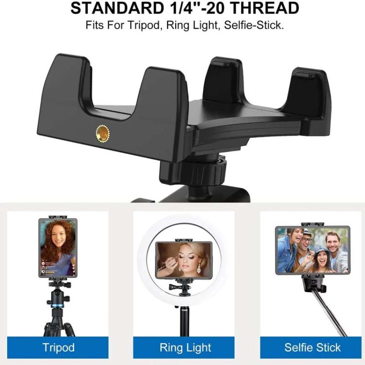 Multifunctional Travel Mobile Phone Tablet Desktop Stand Rotating Fixed Clip(Black) - Desktop Holder by buy2fix | Online Shopping UK | buy2fix