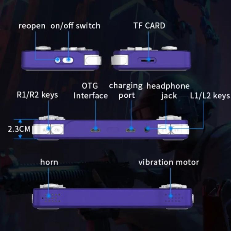 XF35H 3.5-Inch Retro Handheld Game Console With Linux System And RGB Light Pocket Video Game Player 64G(Transparent Black) - Pocket Console by buy2fix | Online Shopping UK | buy2fix