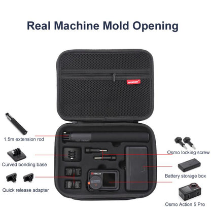 Carrying Case For DJI Action 5 Pro /Action 4 / Action 3 All-in-One Kit Durable Shoulder & Hand Carry Bag(Gray) - Case & Bags by buy2fix | Online Shopping UK | buy2fix