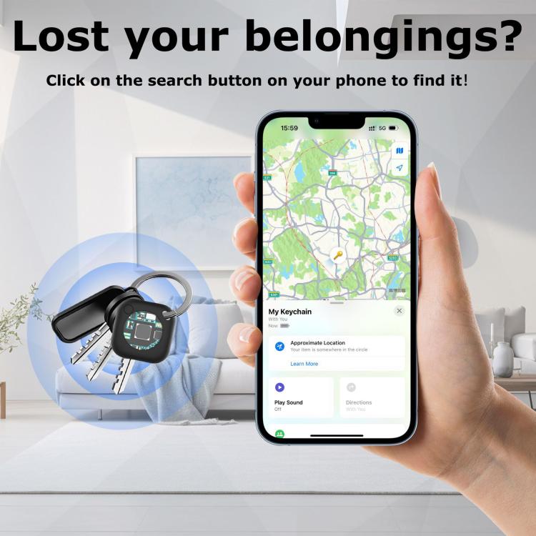 Findmy Find Positioning Pet Anti-lossing Device(White + Dark Blue Cover) - Personal Tracker by buy2fix | Online Shopping UK | buy2fix