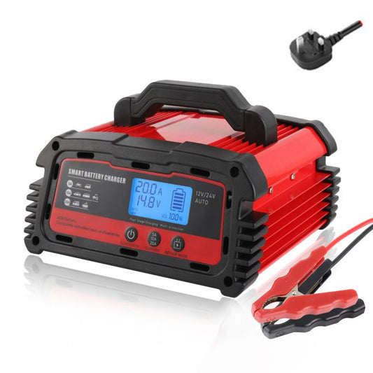 DMD 12V/24V Universal Intelligent Pulse Repair Battery Charger(UK Plug) - Battery Charger by buy2fix | Online Shopping UK | buy2fix