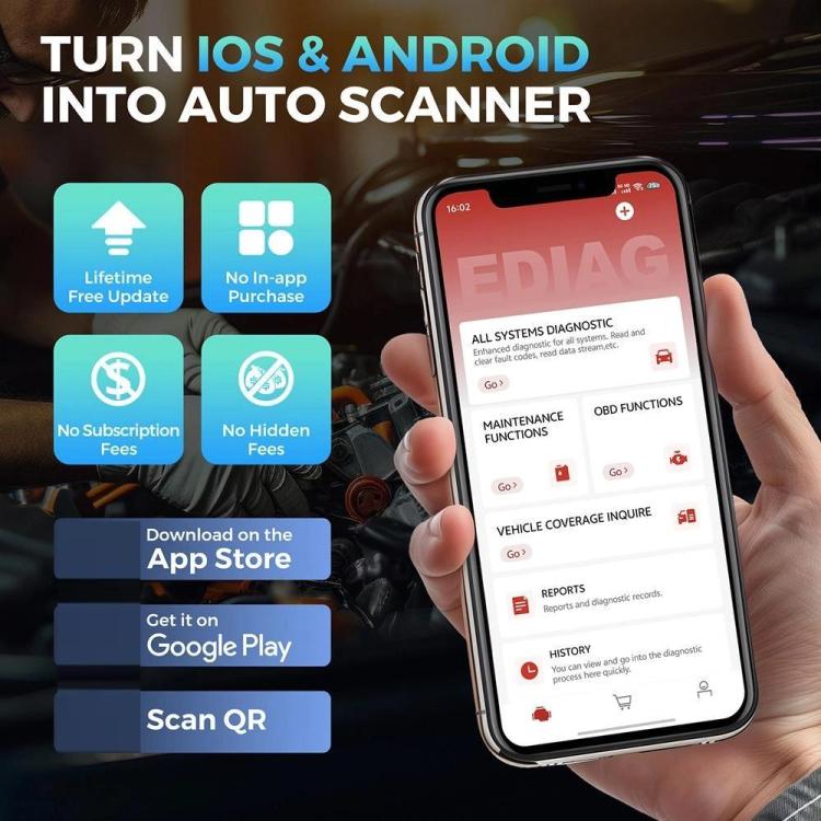 KINGBOLEN Ediag Elite Car Fault OBD2 Multilingual Detector(KBLJ05) - Code Readers & Scan Tools by KINGBOLEN | Online Shopping UK | buy2fix