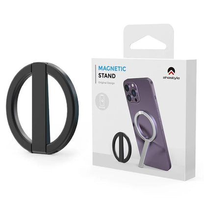 AhaStyle WG74 MagSafe Magnetic Suction Mount Portable Foldable Phone Stand(Black) - Ring Holder by AhaStyle | Online Shopping UK | buy2fix