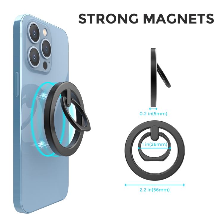 AhaStyle WG82 MagSafe Magnetic Suction Mount Zinc Alloy Ring Mount(Silver) - Ring Holder by AhaStyle | Online Shopping UK | buy2fix