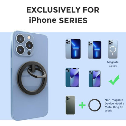 AhaStyle WG82 MagSafe Magnetic Suction Mount Zinc Alloy Ring Mount(Silver) - Ring Holder by AhaStyle | Online Shopping UK | buy2fix
