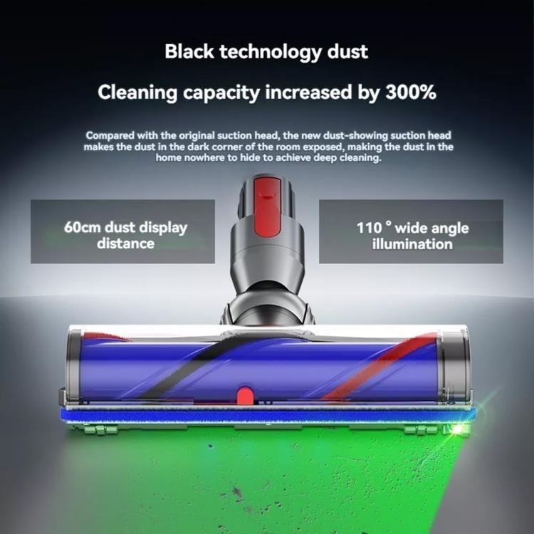 For Dyson V7/V8/V10/V11/V15  High Torque Direct-Drive Cleaner Head with Green Laser Dust Detection - For Dyson Accessories by buy2fix | Online Shopping UK | buy2fix