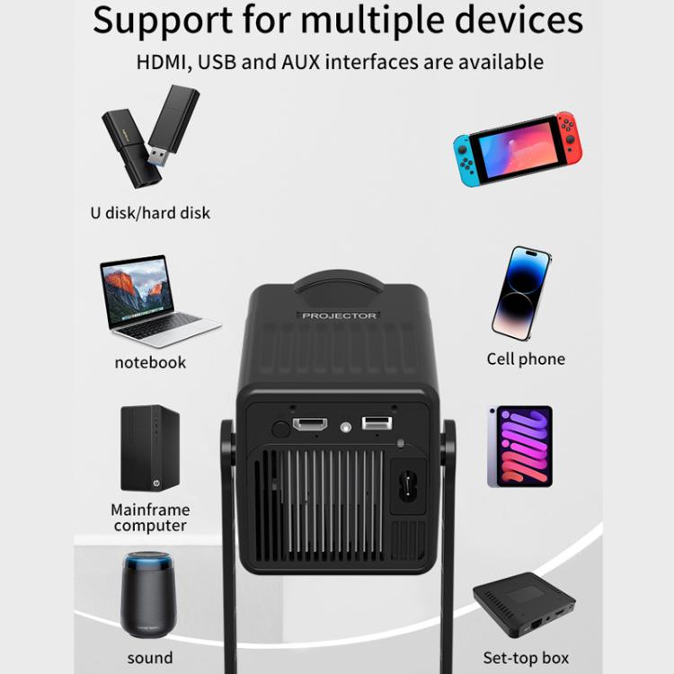 K300 Home 1080P Wireless Projector Mini 4K HD Smart Projector AU Plug(Black) - Mini Projector by buy2fix | Online Shopping UK | buy2fix