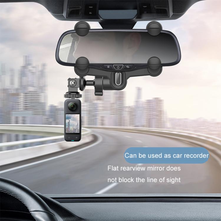 Car Rearview Mirror Bracket Camera Mobile Phone Fixing Base Accessories(With Phone Clip) - Universal Car Holders by buy2fix | Online Shopping UK | buy2fix