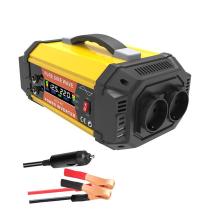 Gurxun Pure Sine Wave Inverter With Dual AC Outlets 2 USB + 2 Type-C Ports Car Power Converter, Spec: PQ1000W EU Plug - Pure Sine Wave by Gurxun | Online Shopping UK | buy2fix