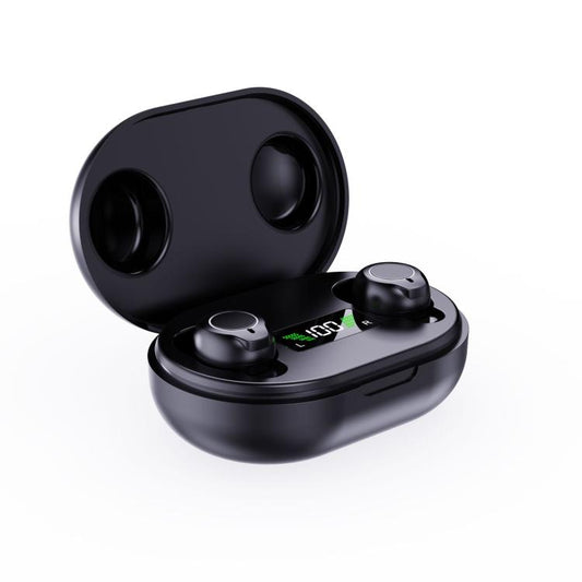 Wireless Invisible Hearing Aid With Digital Display Charging Case & Touch Control Black+Black - Hearing Aids by buy2fix | Online Shopping UK | buy2fix