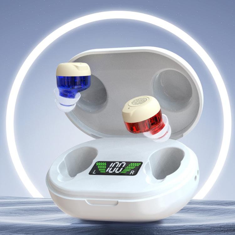 Wireless Invisible Hearing Aid With Digital Display Charging Case & Touch Control Skin Color+Black Case - Hearing Aids by buy2fix | Online Shopping UK | buy2fix