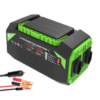 Gurxun Car Pure Sine Wave Inverter Dual AC Sockets + 2 USB + 2 Type-C Ports Outdoor Car Power Converter, Spec: 500W Brazil Plug 12V To 110V - Pure Sine Wave by Gurxun | Online Shopping UK | buy2fix