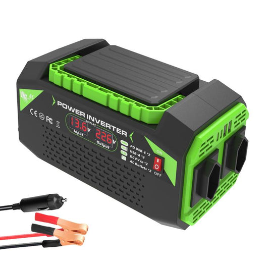 Gurxun Car Pure Sine Wave Inverter Dual AC Sockets + 2 USB + 2 Type-C Ports Outdoor Car Power Converter, Spec: 500W Brazil Plug 12V To 220V - Pure Sine Wave by Gurxun | Online Shopping UK | buy2fix