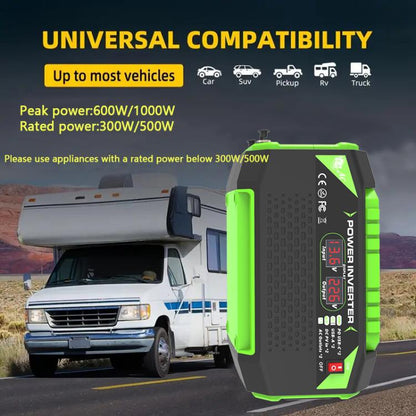 Gurxun Car Pure Sine Wave Inverter Dual AC Sockets + 2 USB + 2 Type-C Ports Outdoor Car Power Converter, Spec: 300W Brazil Plug 12V To 220V - Pure Sine Wave by Gurxun | Online Shopping UK | buy2fix