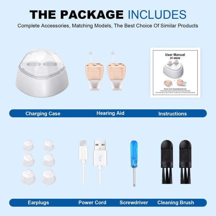 Ultra-Compact In-Ear Invisible Hearing Amplifier With Charging Case For Elderly(Skin Color +White Case) - Hearing Aids by buy2fix | Online Shopping UK | buy2fix