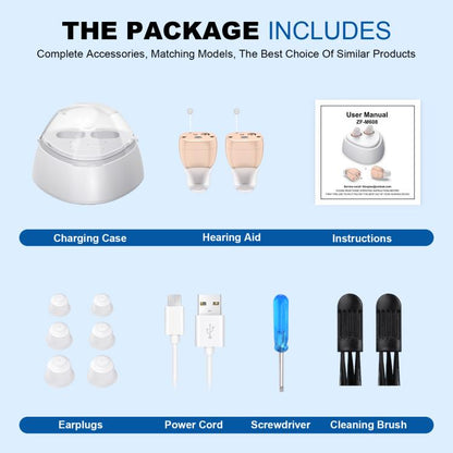 Ultra-Compact In-Ear Invisible Hearing Amplifier With Charging Case For Elderly(Skin Color+Black Case) - Hearing Aids by buy2fix | Online Shopping UK | buy2fix
