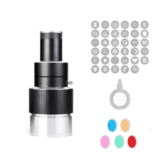 Adjustable Focus DIY Optical Snoot for Bowens Mount Flash Conical Lens Photography Light Modifier 35 Templates Kit - Stand Bracket by buy2fix | Online Shopping UK | buy2fix
