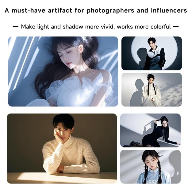 Adjustable Focus DIY Optical Snoot for Bowens Mount Flash Conical Lens Photography Light Modifier 5 Templates Kit - Stand Bracket by buy2fix | Online Shopping UK | buy2fix