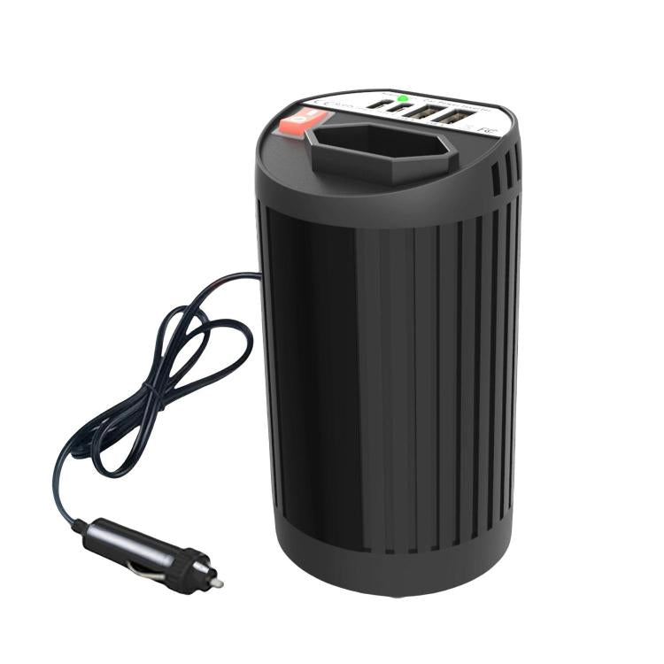 Gurxun 200W Modified Wave Intelligent Car Inverter Dual USB + Dual Type-C Port Car Power Converter, Spec: Brazil Plug 12V To 220V - Modified Square Wave by Gurxun | Online Shopping UK | buy2fix