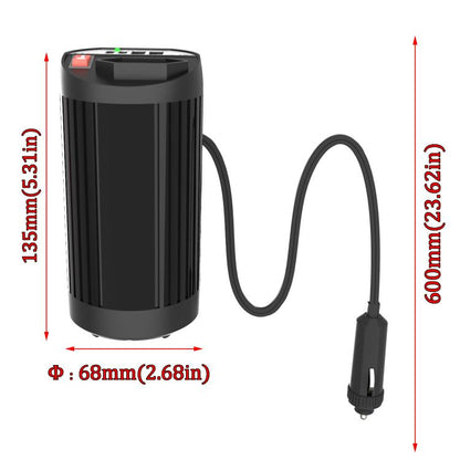 Gurxun 200W Modified Wave Intelligent Car Inverter Dual USB + Dual Type-C Port Car Power Converter, Spec: Universal Socket 12V To 220V - Modified Square Wave by Gurxun | Online Shopping UK | buy2fix