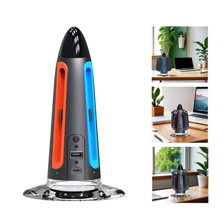 For Nintendo Switch 2 Joy-Con Controllers 4 In 1 Round Charging Stand With RGB Light - Charger & Power by buy2fix | Online Shopping UK | buy2fix