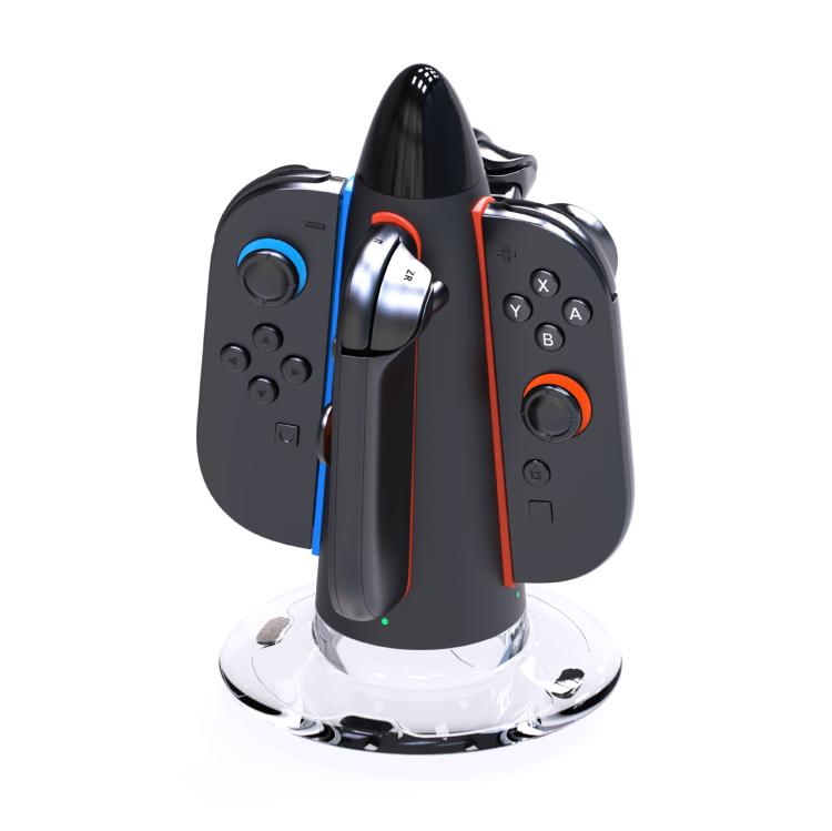 For Nintendo Switch 2 Joy-Con Controllers 4 In 1 Round Charging Stand With RGB Light - Charger & Power by buy2fix | Online Shopping UK | buy2fix