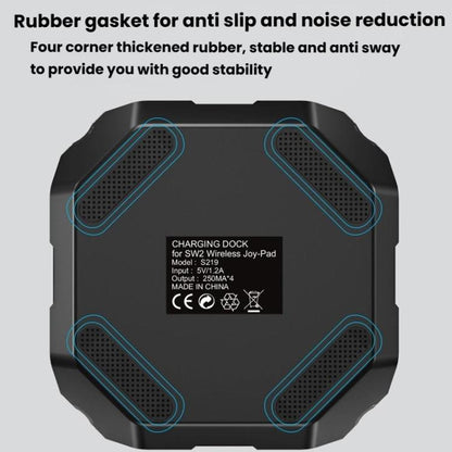 For Nintendo Switch 2 Joy-Con Controllers 4 In 1 Triangular Charging Base With RGB Light(Black) - Charger & Power by buy2fix | Online Shopping UK | buy2fix