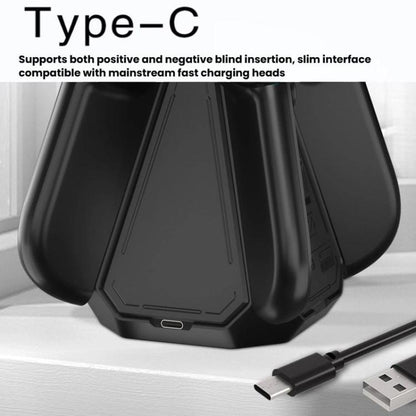 For Nintendo Switch 2 Joy-Con Controllers 4 In 1 Triangular Charging Base With RGB Light(White) - Charger & Power by buy2fix | Online Shopping UK | buy2fix