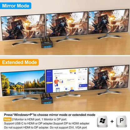 YOUTING YT-203HD 2 In 3 Out KVM USB3.0 Switch EU Plug - Switch by YOUTING | Online Shopping UK | buy2fix