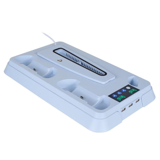 For PS5 Pro / PS5 Slim / PS5 Multifunctional Cooling Base With Dual Handle Charging Dock, Style: YH66 White - Charger & Power by buy2fix | Online Shopping UK | buy2fix