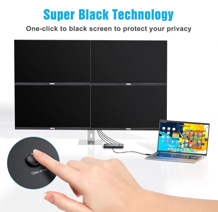 KCEVE MSTH14 USB / Type-C To 4 HDMI Port Adapter KVM Switch - Switch by KCEVE | Online Shopping UK | buy2fix