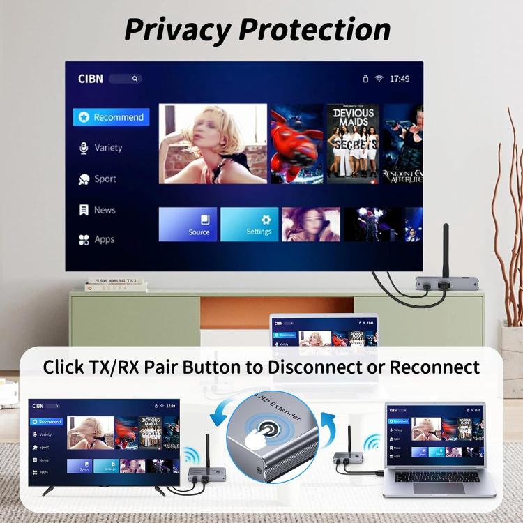 2 In 1 4K 30Hz Wireless HDMI Extender 100m Point To Point HD Video Transmitter, Transmitter+Receiver - Amplifier by buy2fix | Online Shopping UK | buy2fix