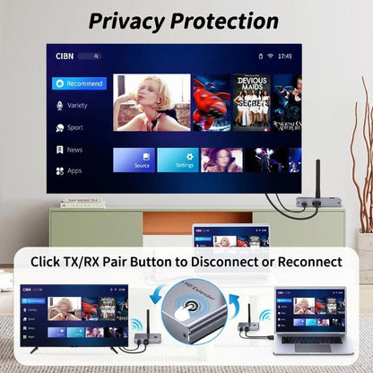 2 In 1 4K 30Hz Wireless HDMI Extender 100m Point To Point HD Video Transmitter, Transmitter+Receiver - Amplifier by buy2fix | Online Shopping UK | buy2fix