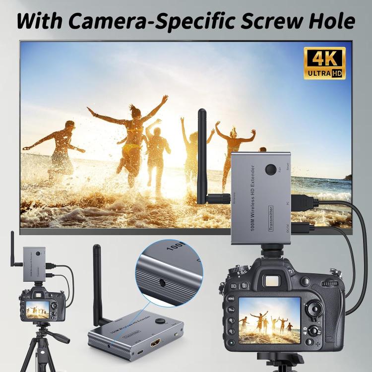 2 In 1 4K 30Hz Wireless HDMI Extender 100m Point To Point HD Video Transmitter, Transmitter+Receiver - Amplifier by buy2fix | Online Shopping UK | buy2fix