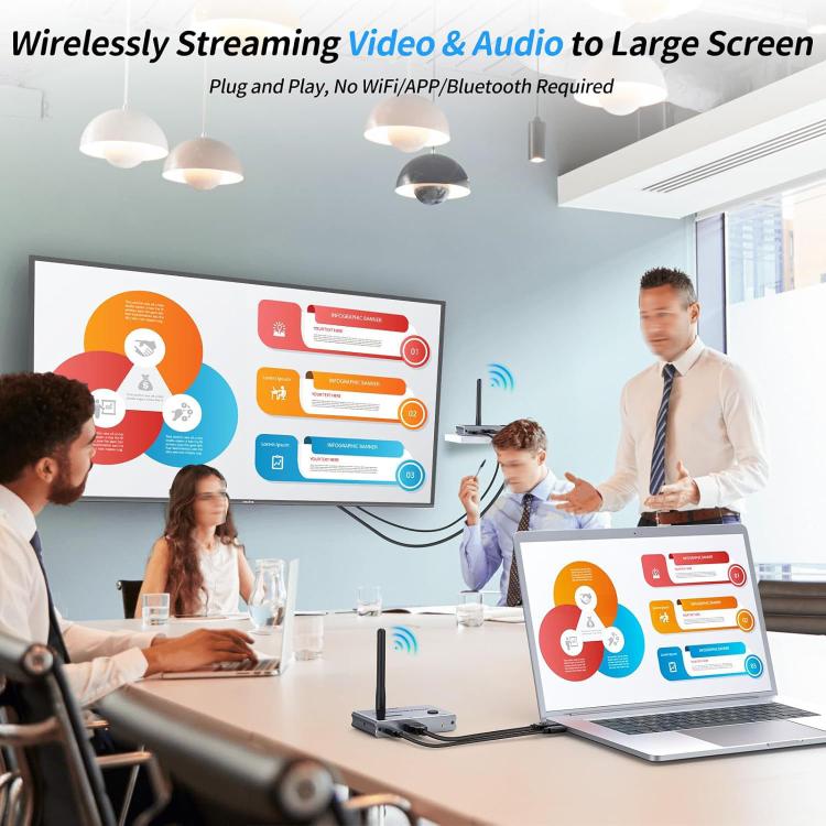 2 In 1 4K 30Hz Wireless HDMI Extender 100m Point To Point HD Video Transmitter, Transmitter+Receiver - Amplifier by buy2fix | Online Shopping UK | buy2fix