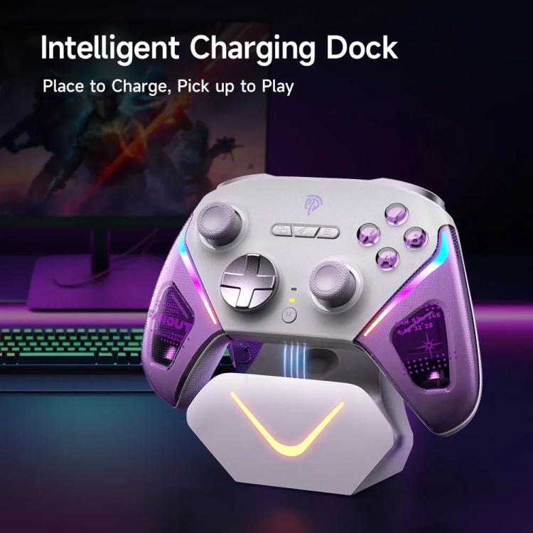 EasySMX D10 Wireless Gaming Controller with Dual-Mode Triggers & TMR Hall Effect Joysticks Charging Dock for PC/Switch/Phone/Steam(Black) - Gamepads by EasySMX | Online Shopping UK | buy2fix