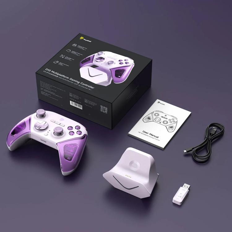 EasySMX D10 Wireless Gaming Controller with Dual-Mode Triggers & TMR Hall Effect Joysticks Charging Dock for PC/Switch/Phone/Steam(Purple) - Gamepads by EasySMX | Online Shopping UK | buy2fix