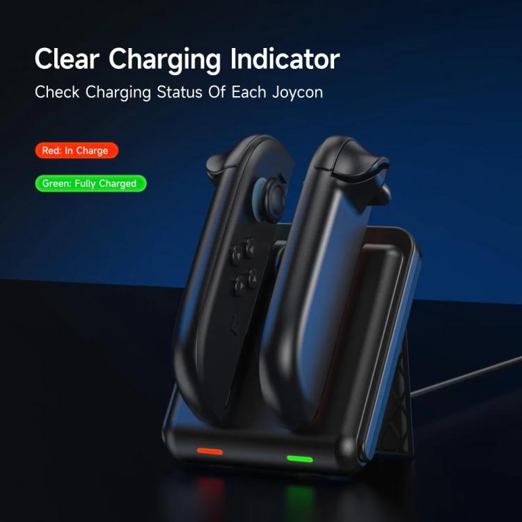 For Nintendo Switch 2 Joy-Con EasySMX Charging Dock with Adjustable Kickstand Dual Controller Charger Station(Black) - Charger & Power by EasySMX | Online Shopping UK | buy2fix