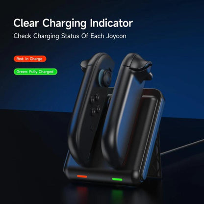 For Nintendo Switch 2 Joy-Con EasySMX Charging Dock with Adjustable Kickstand Dual Controller Charger Station(Black) - Charger & Power by EasySMX | Online Shopping UK | buy2fix