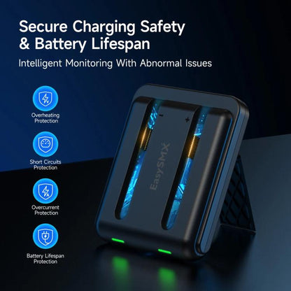 For Nintendo Switch 2 Joy-Con EasySMX Charging Dock with Adjustable Kickstand Dual Controller Charger Station(Black) - Charger & Power by EasySMX | Online Shopping UK | buy2fix