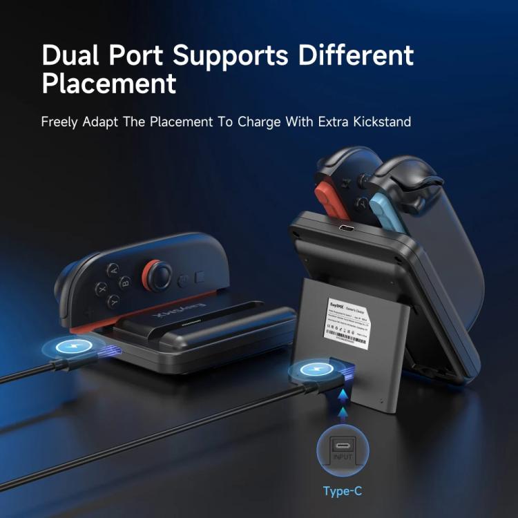 For Nintendo Switch 2 Joy-Con EasySMX Charging Dock with Adjustable Kickstand Dual Controller Charger Station(Black) - Charger & Power by EasySMX | Online Shopping UK | buy2fix