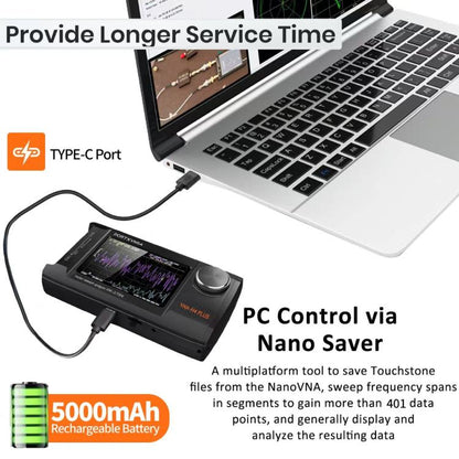 PORTXVNSA VNA-H4 Plus 4 inch IPS Screen Portable Handheld Vector Antenna Analyzer MF HF VHF UHF, Spec: With 32G Memory Card - Other Tester Tool by PORTXVNSA | Online Shopping UK | buy2fix