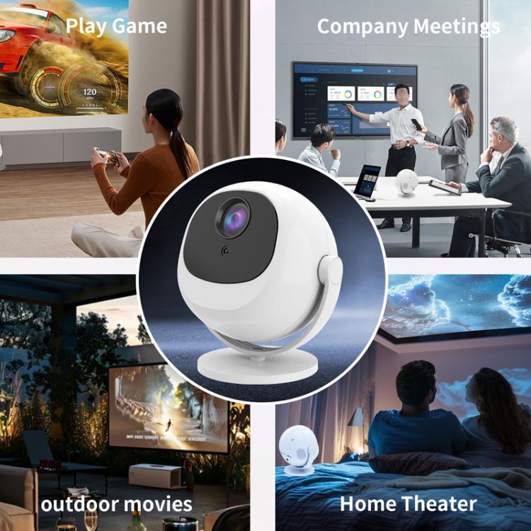 5G Dual-Band 4K High-Definition Intelligent Ball Android Projector(UK Plug) - LED Projector by buy2fix | Online Shopping UK | buy2fix
